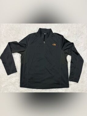 The North Face Black Half-Zip Performance Top with Gold Logo